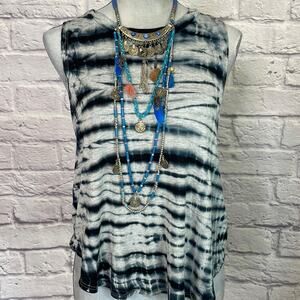 Jala soft knit Shibori tank top blouse